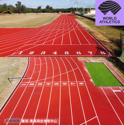 Iaaf chuyên nghiệp 400 mét 8 làn đường chạy cao su đường chạy đầy đủ PUR Mixed Casting