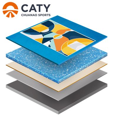 Sân thể thao đa năng bán lắp ghép bền bỉ, bề mặt liền mạch chống trơn trượt cho trường học và cộng đồng